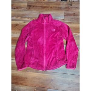 THE NORTH FACE OSITO Womens Small Fuchsia Pink Full Zip Pocket Fleece Jacket